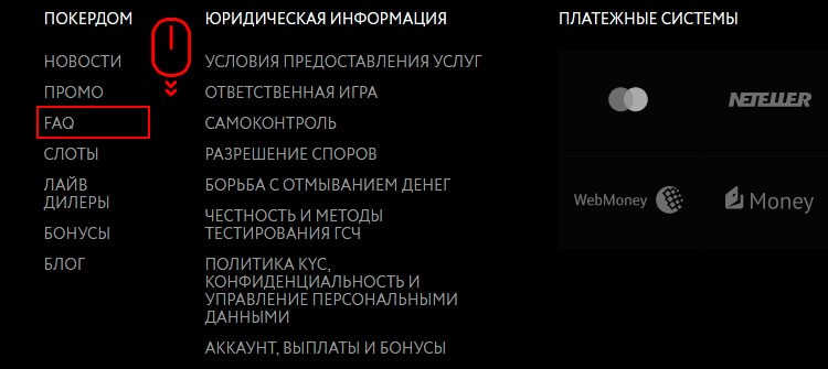 Раздел "FAQ"
